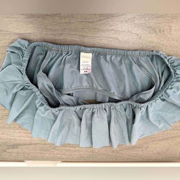 L*space Ruffle Swim off the shoulder Slated Glass Blue bikini set size S… - Picture 4 of 15